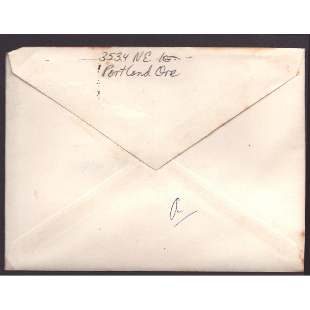 Vintage 1965 Portland Oregon Postmark Envelope 5c Flag Stamp Sarasota Florida - Picture 2 of 2